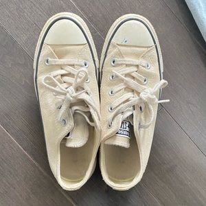 Off white suede Converse Chuck Taylor All Star low tops